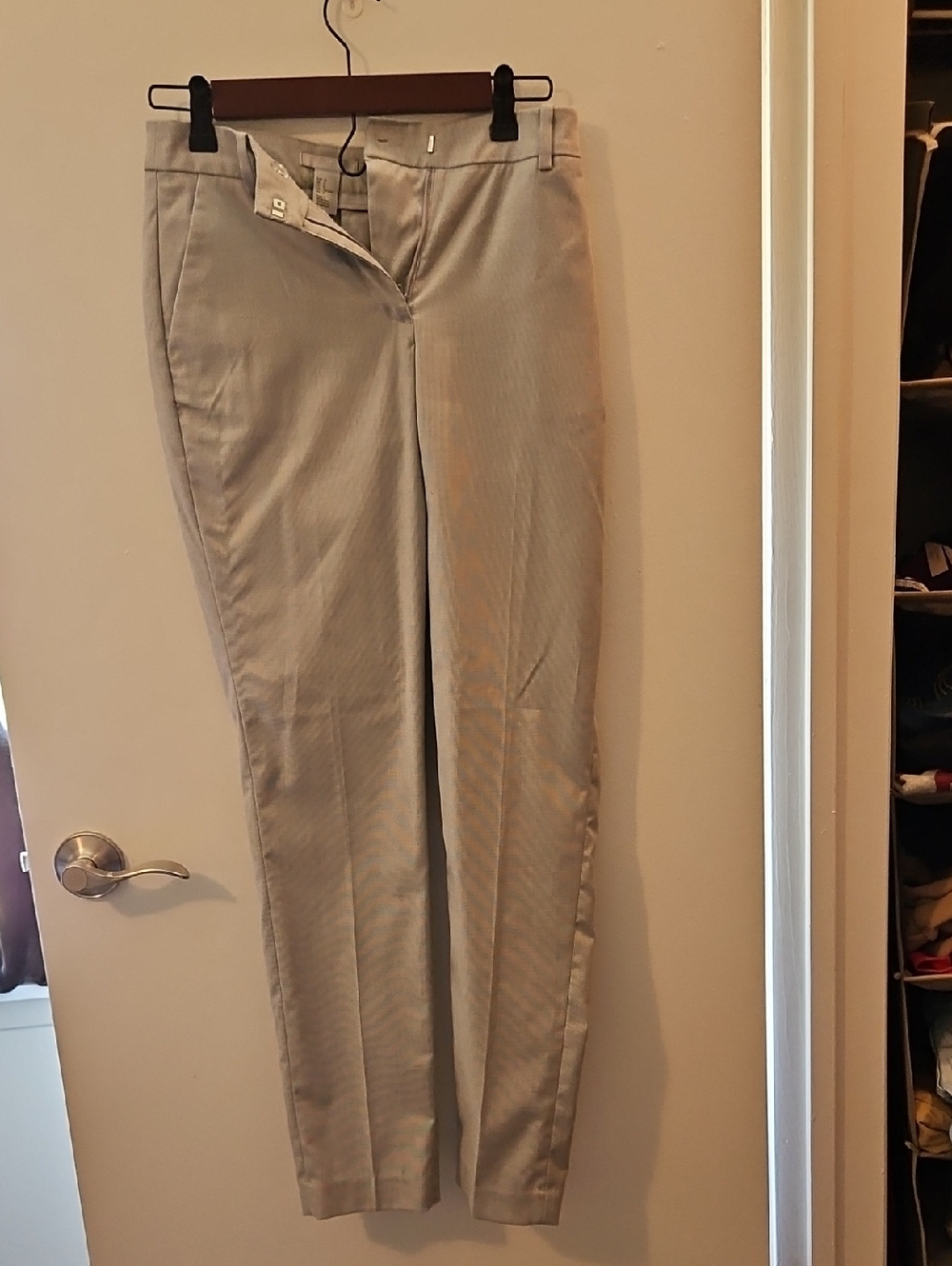 H&M Light Beige Textured Dress Pants